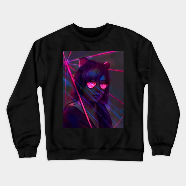 Cyberpunk girl Crewneck Sweatshirt by Aizawa